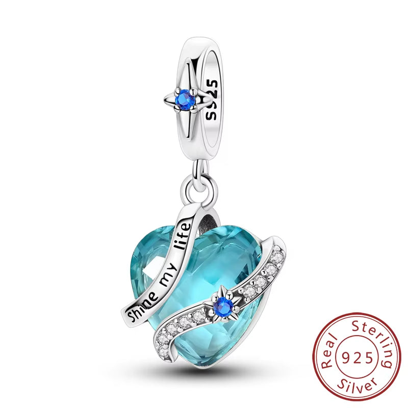 Hot Sale 925 Sterling Silve Charms Beads Forever Love Heart Sister Family Life Charms Dangle for Bracelet Woman Jewelry Gifts