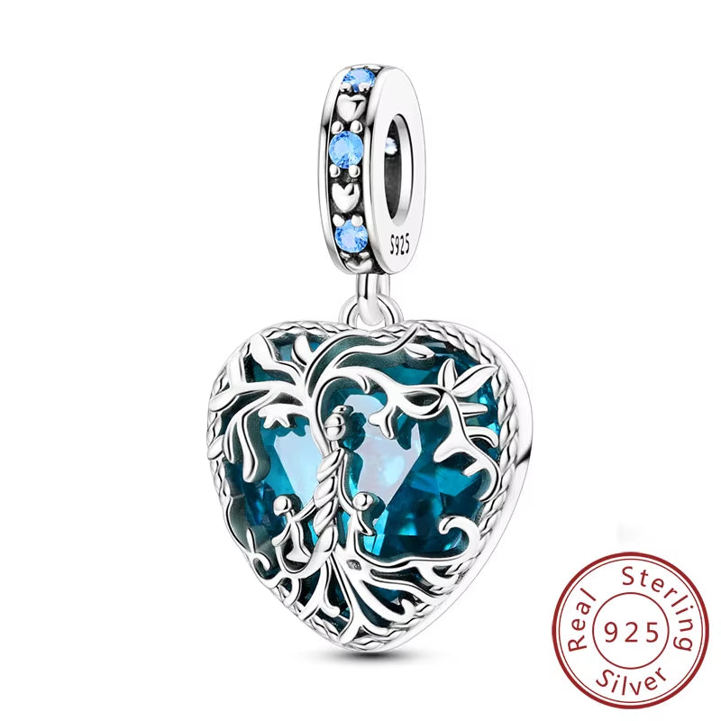 Hot Sale 925 Sterling Silve Charms Beads Forever Love Heart Sister Family Life Charms Dangle for Bracelet Woman Jewelry Gifts