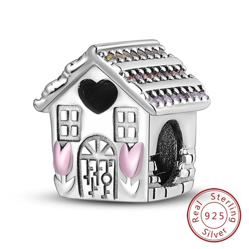 Hot Sale 925 Sterling Silve Charms Beads Forever Love Heart Sister Family Life Charms Dangle for Bracelet Woman Jewelry Gifts