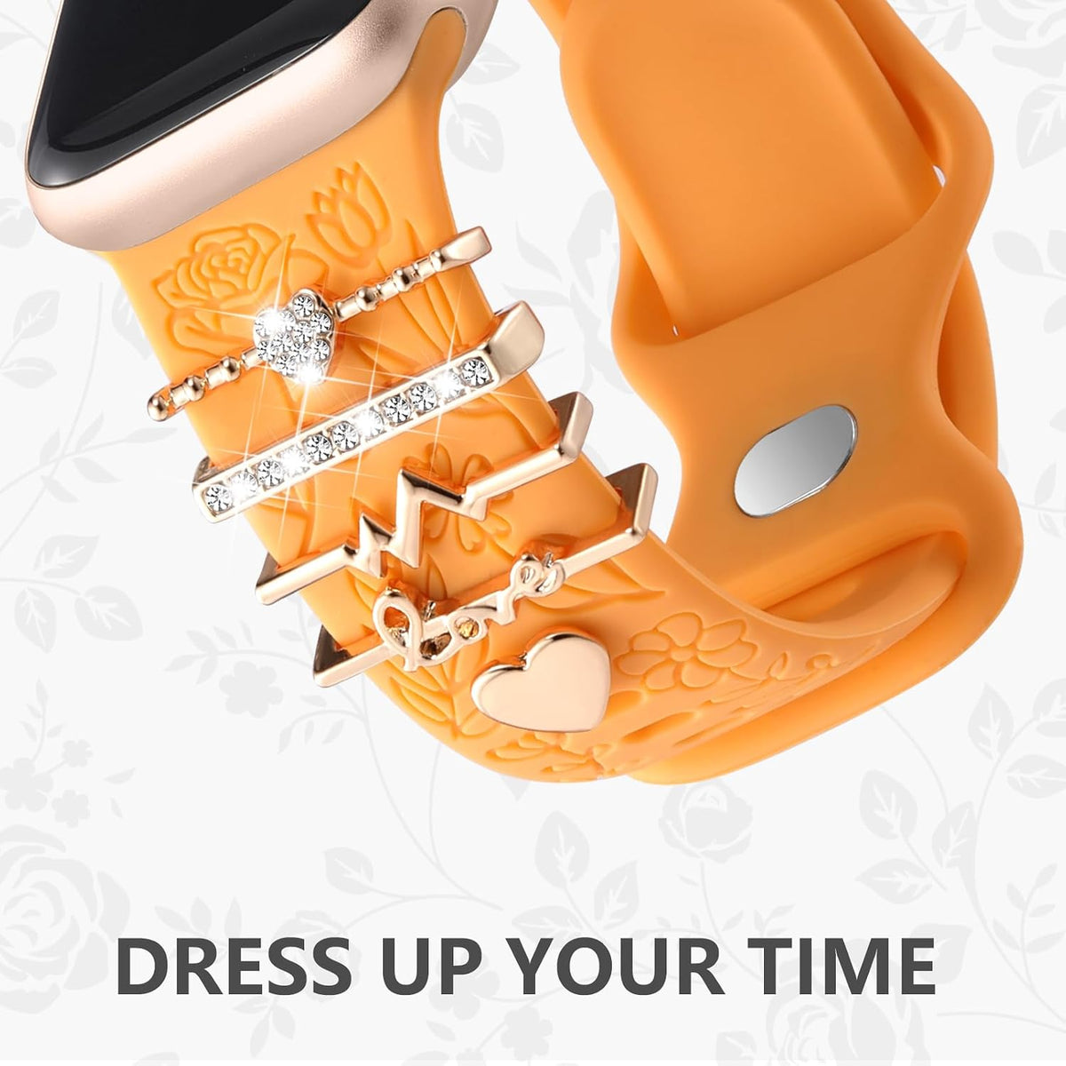 Flower Engraved Band Compatible with Apple Watch Bands for Women 40Mm