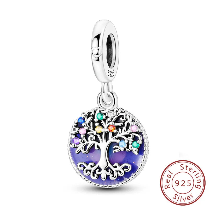Hot Sale 925 Sterling Silve Charms Beads Forever Love Heart Sister Family Life Charms Dangle for Bracelet Woman Jewelry Gifts