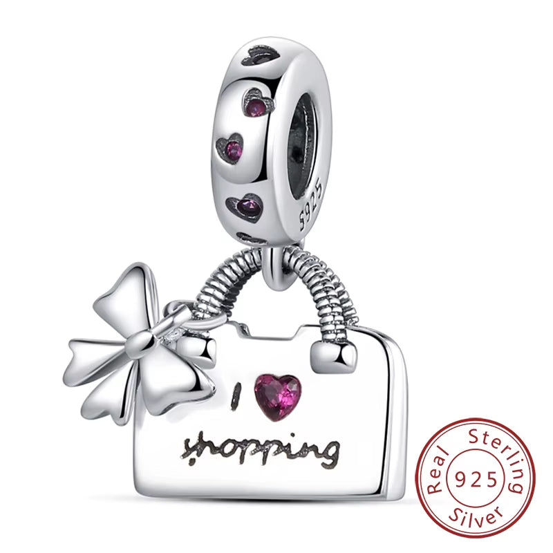 Hot Sale 925 Sterling Silve Charms Beads Forever Love Heart Sister Family Life Charms Dangle for Bracelet Woman Jewelry Gifts