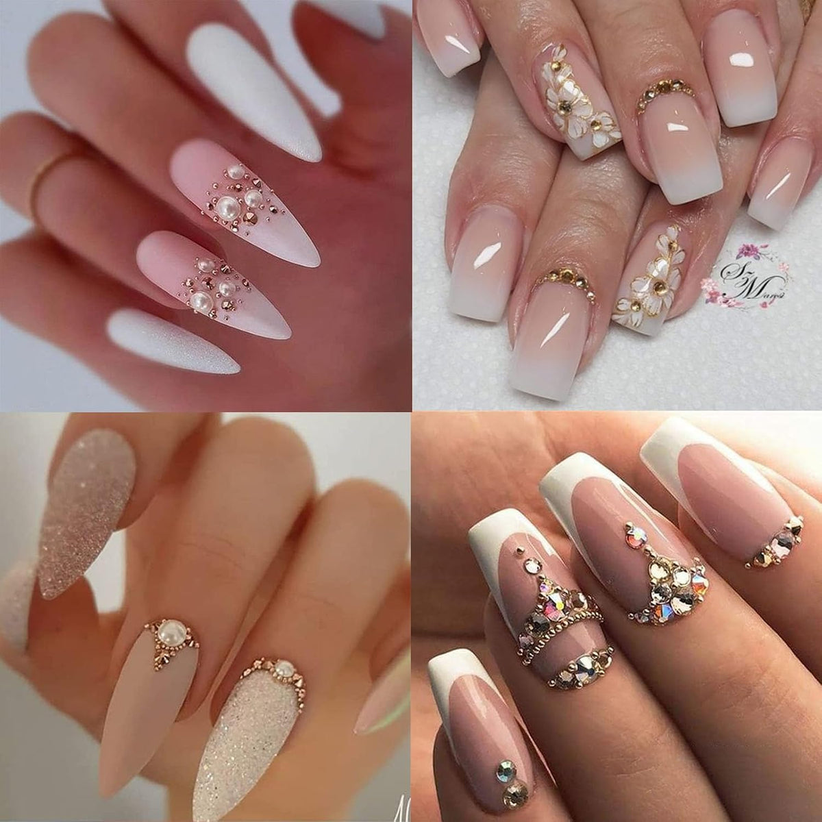 Nail Steel Ball with Pearls for Women Nail Art DIY Nail Charms