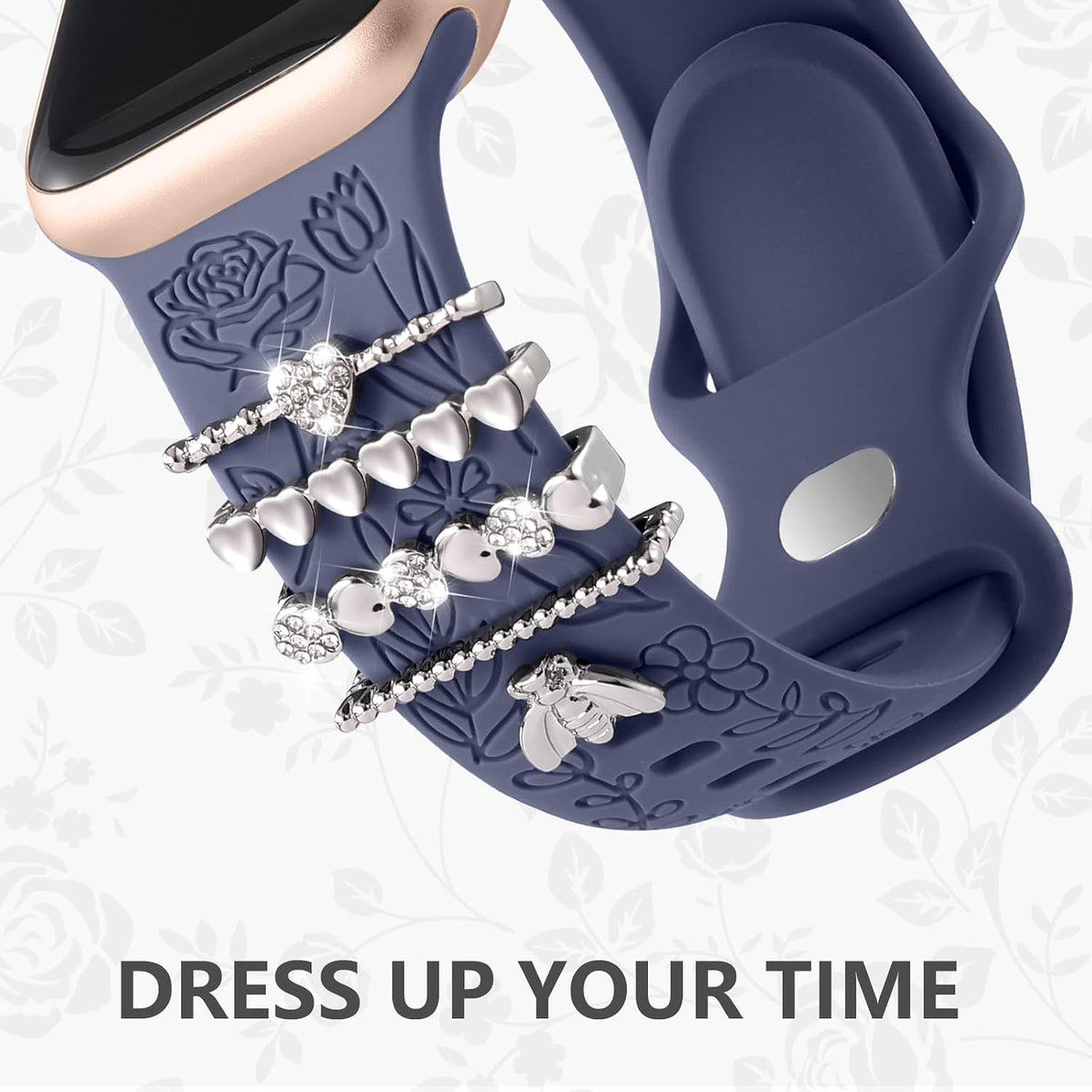 Flower Engraved Band Compatible with Apple Watch Bands for Women 40Mm