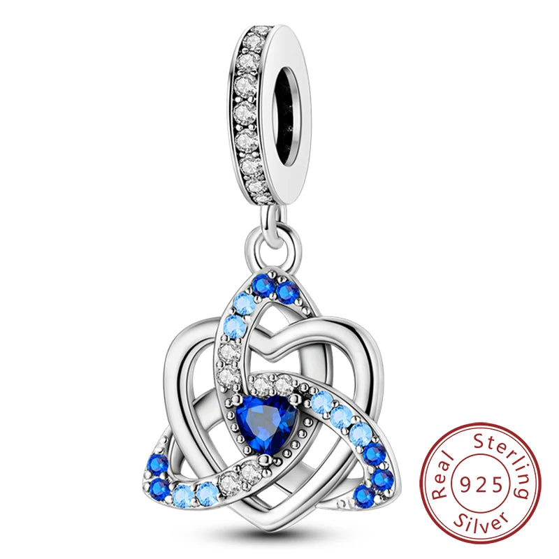 Hot Sale 925 Sterling Silve Charms Beads Forever Love Heart Sister Family Life Charms Dangle for Bracelet Woman Jewelry Gifts