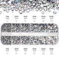2400Pcs+ Shiny Clear Crystal Gems Nail Rhinestones 1.5-4Mm Mixed round Glass Stone Flatback Nail Charms 12Grids Nail Diamond DIY