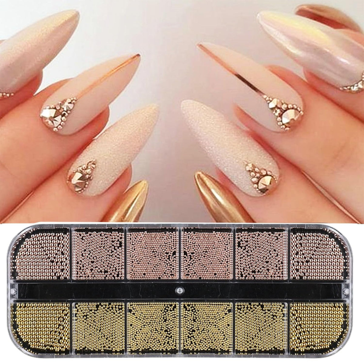 Nail Steel Ball with Pearls for Women Nail Art DIY Nail Charms