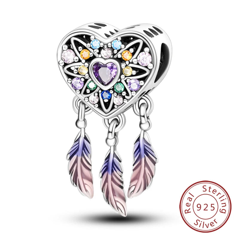 Hot Sale 925 Sterling Silve Charms Beads Forever Love Heart Sister Family Life Charms Dangle for Bracelet Woman Jewelry Gifts