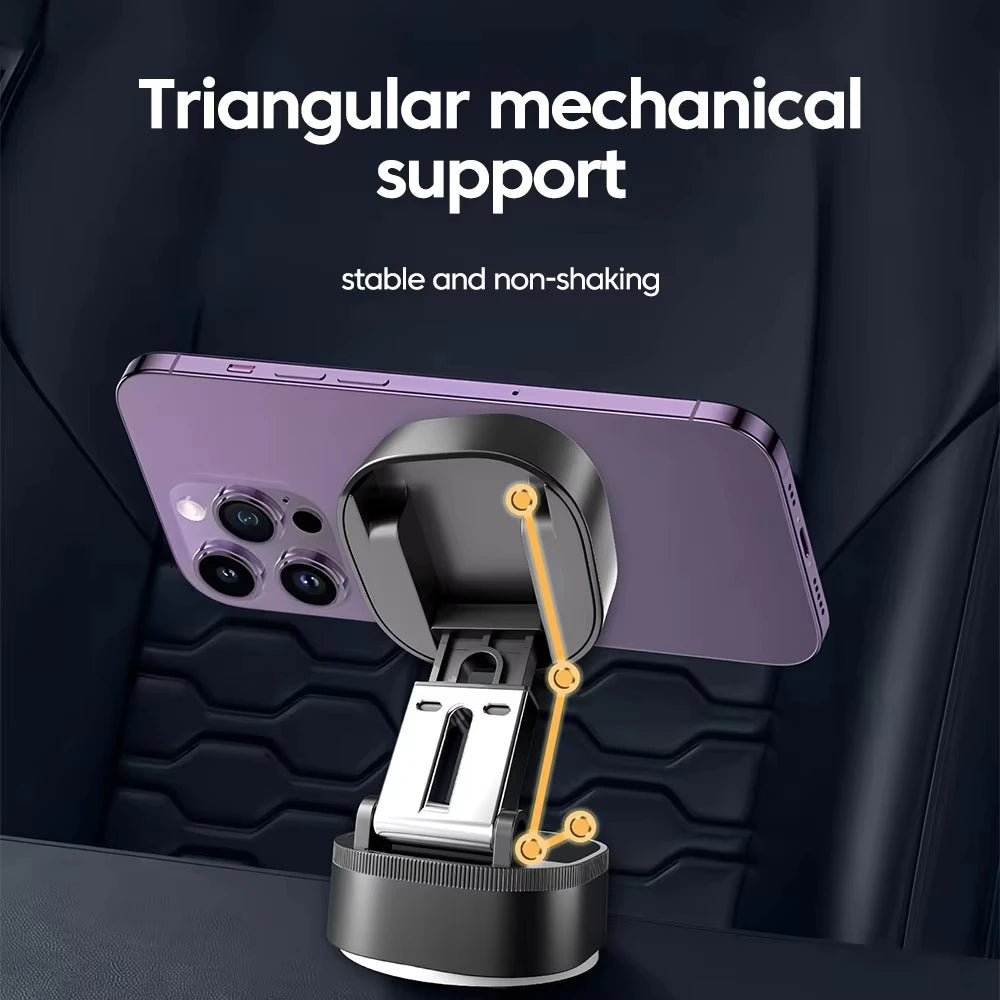 Foldable Mobile Phone Holder Vacuum Suction Cup Holder Magnetic Car Phone Holder for Iphone/ Android Phone Accessories