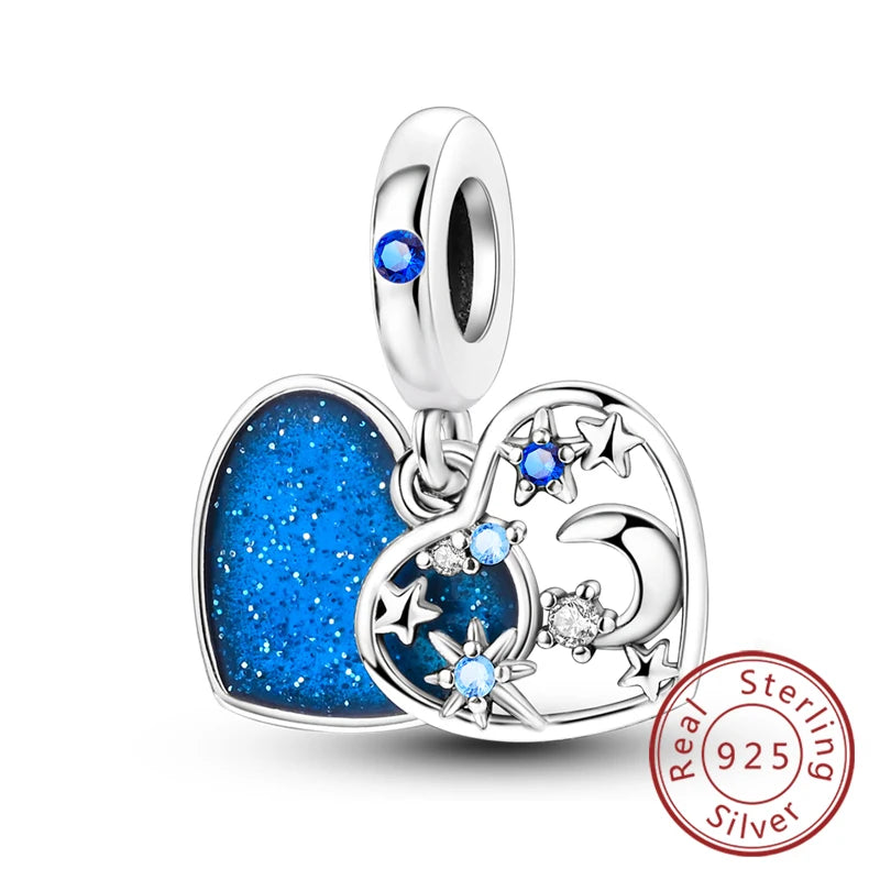 Hot Sale 925 Sterling Silve Charms Beads Forever Love Heart Sister Family Life Charms Dangle for Bracelet Woman Jewelry Gifts
